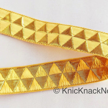 Beige and Gold Jacquard Weaving Trim, Trim By 2 Yards, Craft Decorative Ribbon